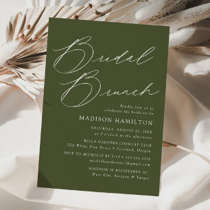 Moderne elegante olivgrüne Brunch-Hochzeitsshowerf Einladung