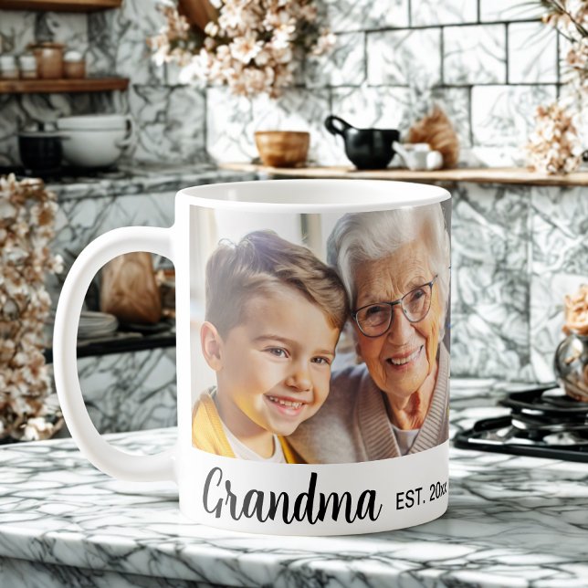 Moderne, elegante Oma-personalisierte Foto-Collage Kaffeetasse (Von Creator hochgeladen)