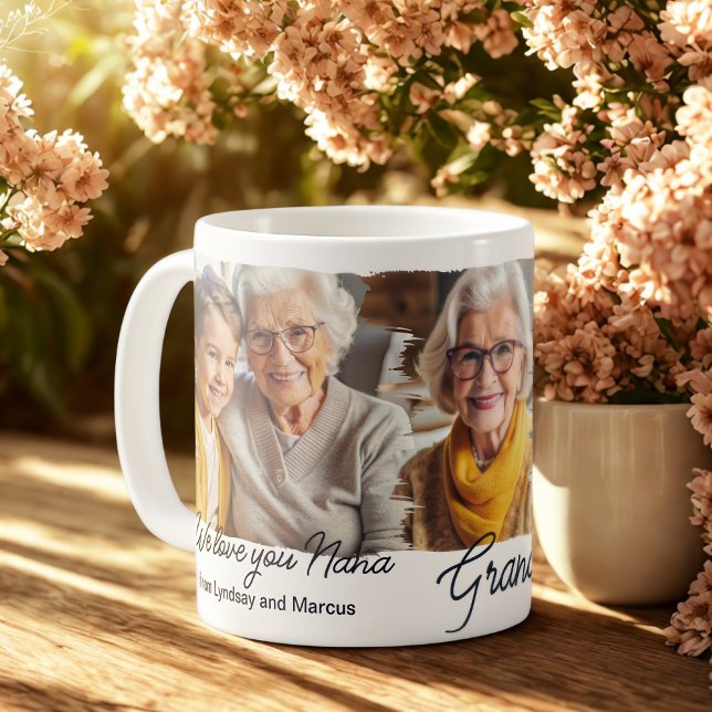 Moderne, elegante Oma-personalisierte Foto-Collage Kaffeetasse (Von Creator hochgeladen)