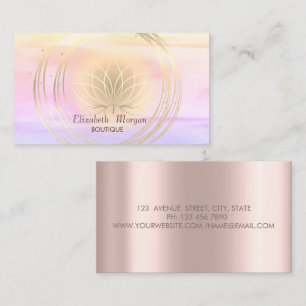 Moderne Elegante Ombre Rose Gold, Gold Circles Lot Visitenkarte