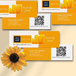 Moderne elegante Orange White Floral Nails Ermäßig