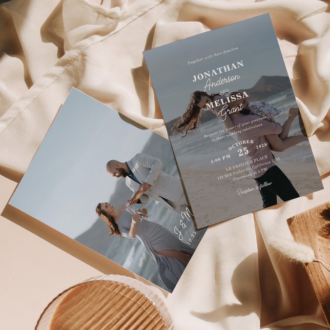 Moderne, elegante Overlay-Foto-Skripte Einladung (Von Creator hochgeladen)