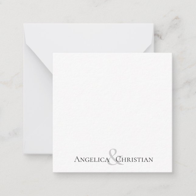 Moderne Elegante Paare Personalisiert Stationery Mitteilungskarte (Vorderseite)