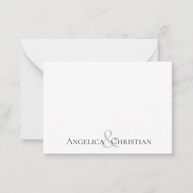 Moderne Elegante Paare Personalisiert Stationery Mitteilungskarte (Vorderseite)