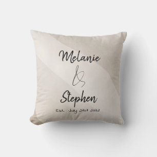 Moderne elegante Paarnamen Schrift Neutral Kissen