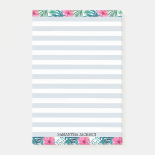 Moderne, elegante Palm Beach Hibiskus individuell Post-it Klebezettel