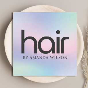Moderne Elegante Pastel Bold Hair Stylist Quadratische Visitenkarte