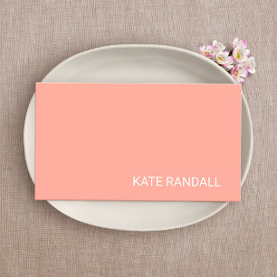 Moderne Elegante Peach Coral Beauty Beruflich Visitenkarte