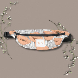 Moderne Elegante Peach Poppies Blumenfreunde Bauchtasche