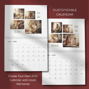 Moderne & elegante personalisierte 2026-Kalender Kalender
