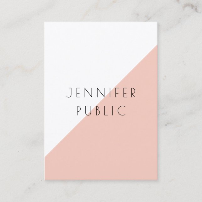 Moderne elegante Personalisierte minimalistische V Visitenkarte (Vorderseite)