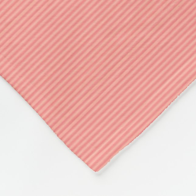 Moderne, elegante Pfirsichtöne Grosse Streifen Fleecedecke (Ecke)