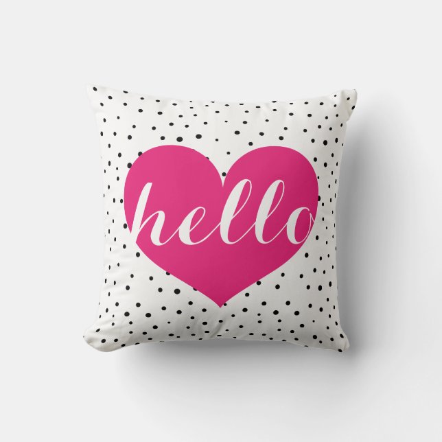 Moderne elegante Pink-u. Schwarz-hallo Kissen (Vorderseite)
