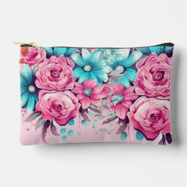 Moderne, elegante Pink- und Aquamarine Bag mit Blu Zubehörtasche