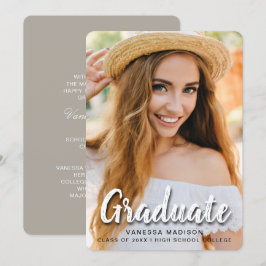 Moderne Elegante Pinselschrift | Trendy Foto Grad Ankündigung