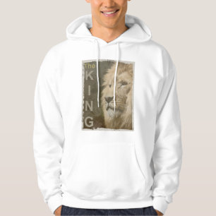 Moderne Elegante Pop Art Lion Kopf Weiß Männer Hoodie