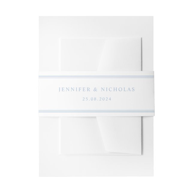 Moderne Elegante Powder Blue Wedding Einladungsbanderole (Vorderseite Beispiel)