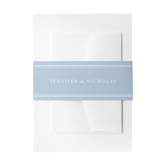 Moderne Elegante Powder Blue Wedding Einladungsbanderole (Vorderseite Beispiel)