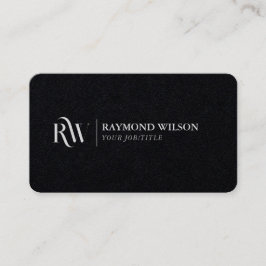 Moderne Elegante Premium Schwarz und Weiß Mit Mono Visitenkarte
