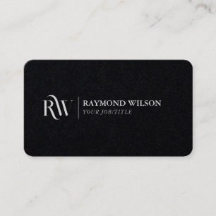 Moderne Elegante Premium Schwarz und Weiß Mit Mono Visitenkarte