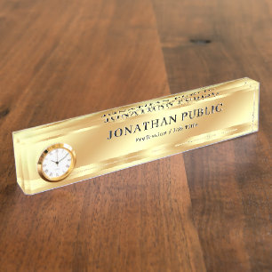 Moderne Elegante Professionelle Goldene Luxusoptik Namensplakette