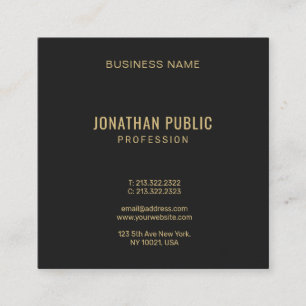 Moderne elegante professionelle Goldschrift Text t Quadratische Visitenkarte