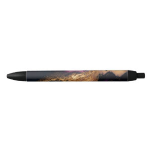 Moderne elegante purpurblaue schwarze Marmor-Achat Kugelschreiber