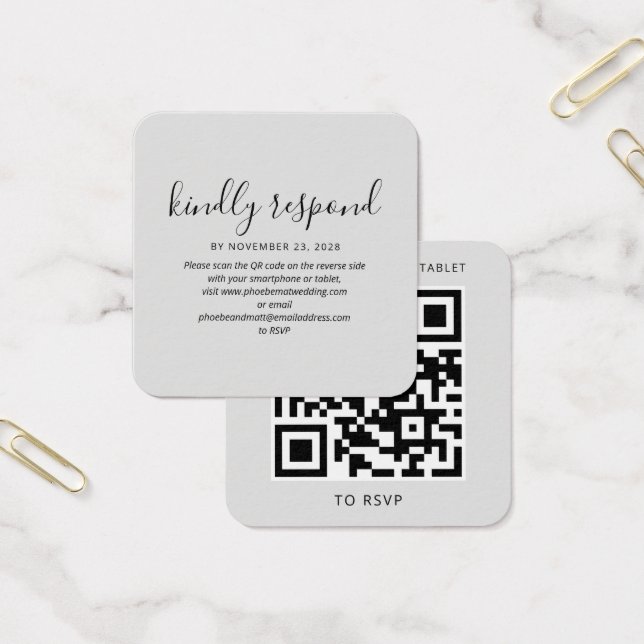 Moderne elegante QR-Code-RSVP-Hochzeitswebsite (Büro)
