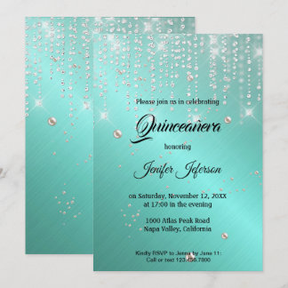 Moderne elegante Quinceanera Einladung