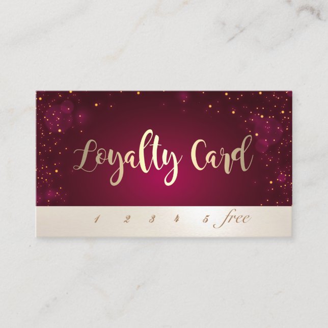 Moderne elegante Red Loyalty Card Treuekarte (Vorderseite)