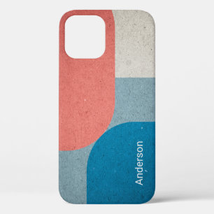Moderne elegante Retro-Linien-Monogramm Case-Mate iPhone Hülle