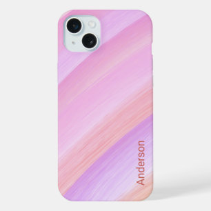 Moderne elegante Retro-Linien-Monogramm iPhone 15 Plus Hülle