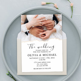 Moderne, elegante Rings Bride und Groom Wedding Einladung