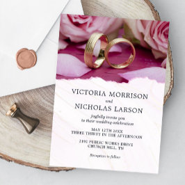 Moderne Elegante Rings mit Lila Hochzeiten von Ros Einladung