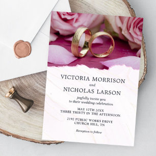 Moderne Elegante Rings mit Lila Hochzeiten von Ros Einladung