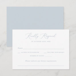Moderne, elegante Romantische Script Wedding Blue Einladung