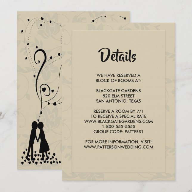 Moderne elegante romantische Umgebung Einladung (Vorne/Hinten)