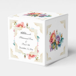 Moderne elegante rosa Blume Nikah muslimische Einl Geschenkschachtel