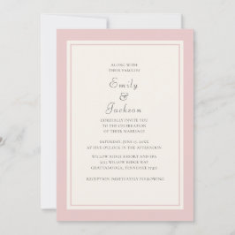 Moderne elegante rosa Creme Einladung zur Hochzeit