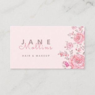 Moderne elegante rosa florale Visitenkarte