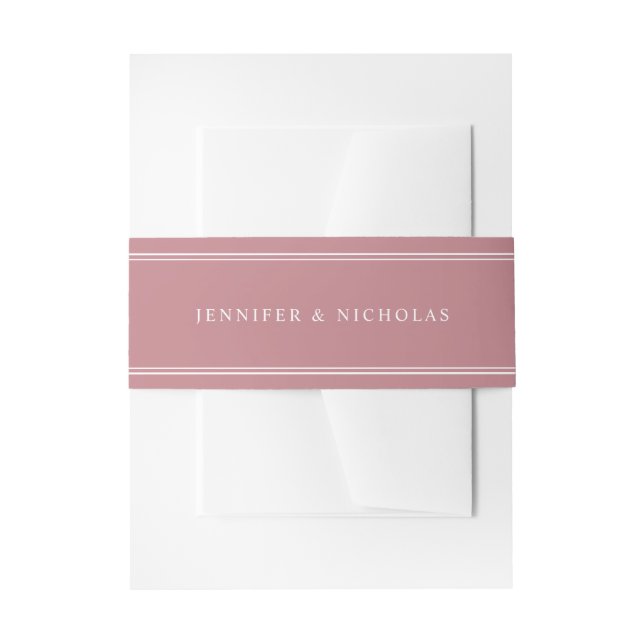 Moderne elegante, rosa Hochzeit Einladungsbanderole (Vorderseite Beispiel)