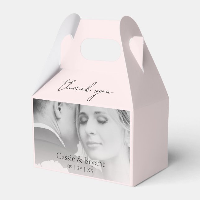 Moderne elegante Rosa Hochzeit Vielen Dank Geschenkschachtel (Vorderseite)