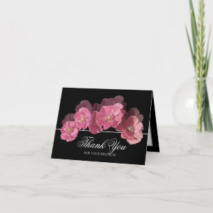 Moderne elegante rosa isländische Mohn-Dankeskarte Dankeskarte