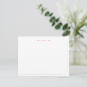 Moderne elegante rosa Notizkarte Mitteilungskarte