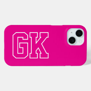 Moderne elegante rosa weiße Monogramm-Initialen Case-Mate iPhone Hülle