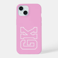 Moderne elegante rosa weiße Monogramm-Initialen