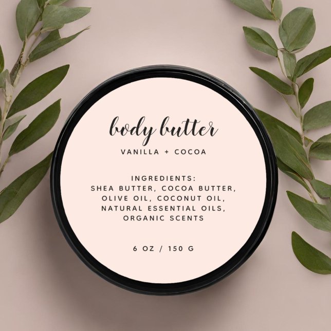 Moderne, elegante Rosa Zutaten Runder Aufkleber (Von Creator hochgeladen)