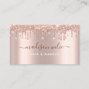Moderne Elegante Rose Gold Glitzer Beauty Salon Visitenkarte