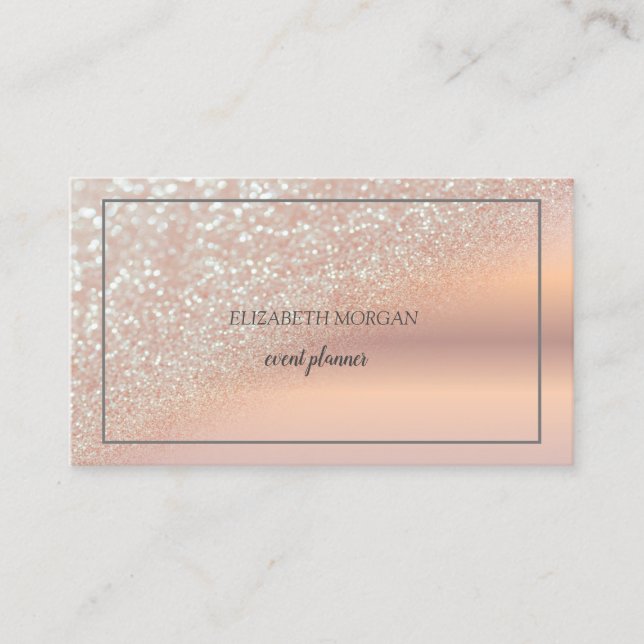 Moderne elegante Rose Gold Glitzer Bokeh Ombre, Fr Visitenkarte (Vorderseite)