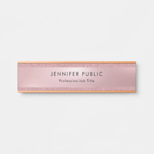 Moderne Elegante Rose Gold Glitzer Glamour Vorlage Türschild